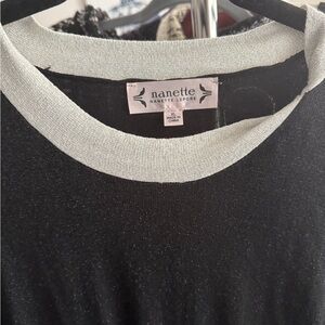 Nanette Lepore Black and Cream Midi Dress